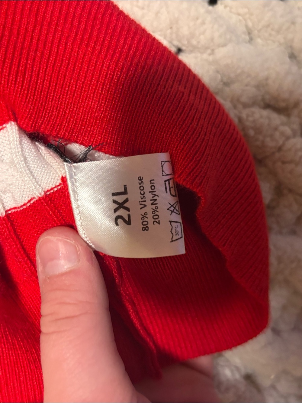 SHEIN Red and White Striped Crew-Neck Sweater - Picture 2 of 2